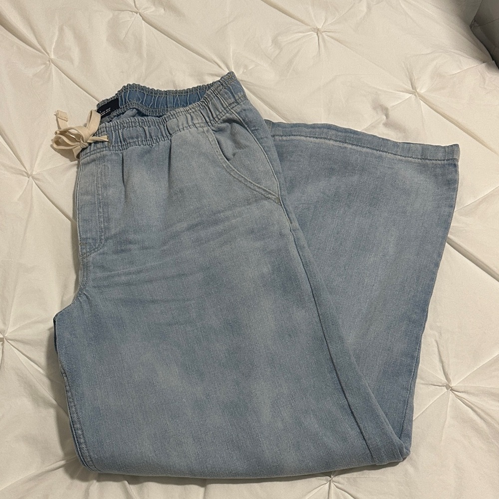GAP Light Blue Wide-Leg Jeans with drawstring
